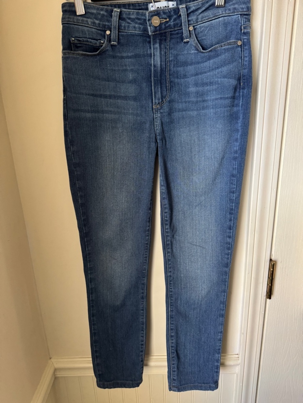PAIGE Women's Hoxton Ankle Skinny Jeans in Mid Blue Wash‎ Size 27